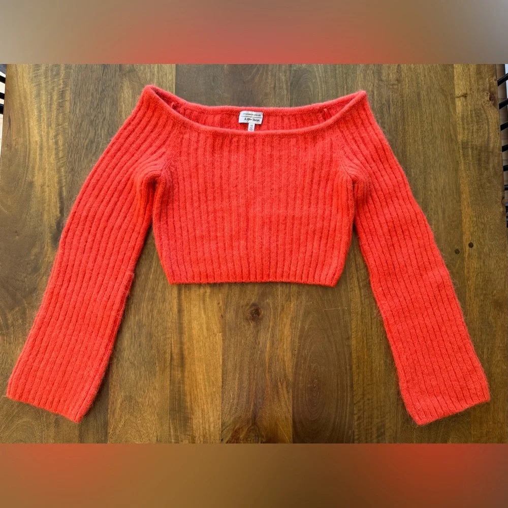 & Other Stories alpaca wool blend cropped off‎ shoulder sweater women M